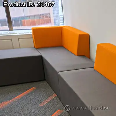 Artopex Downtown Grey Soft Lounge Seating w/ Orange Corner Back, View more