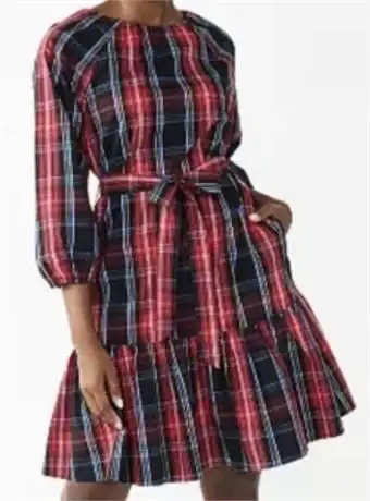 Draper James Womens Tiered Bow Back Dress Sz XXL Plaid , View more