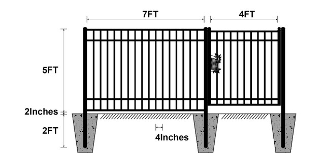 7’×5’ Industrial Ornamental Fences 144FT (20 Panels & 1 Gate) in Other in Hamilton - Image 3