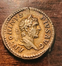 Monnaie Denier d’argent Empire Romain, Caracalla année 210 AD