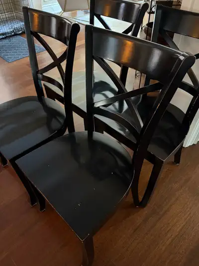 Crate and Barrel dining chairs (6) black, View more