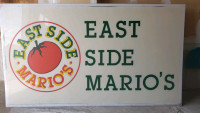 Two lexan exterior pieces signs with an iconic restaurant logo.