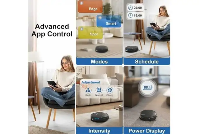 Robot Vacuum and Mop Combo, 4200Pa Powerful Robotic Vacuum Clean in Vacuums in Oakville / Halton Region - Image 3