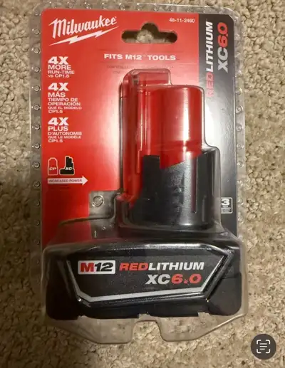 Brand new MILWAUKEE M12 6ah XC battery bn, View more
