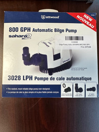 Sahara Automatic bildge pump 800GPH new in box 