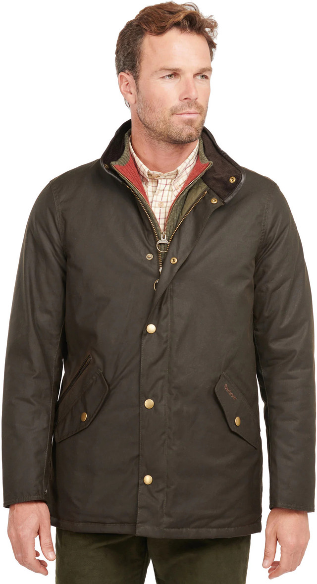 BARBOUR Presbury Wax Jacket Olive Small  dans Hommes  à Longueuil/Rive Sud