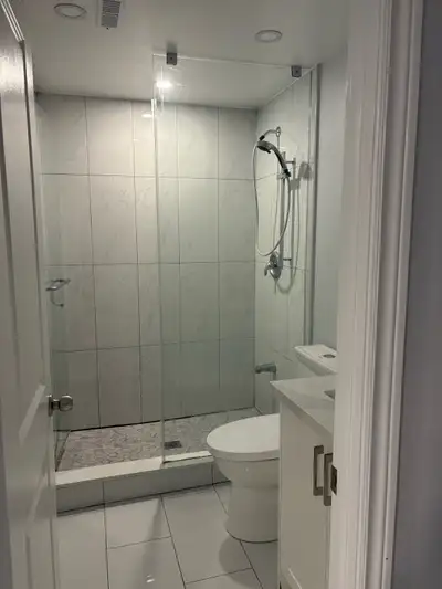 One spacious bedroom for rent in basement, with an exclusive 3pcs bathroom & 1 parking spot on drive...