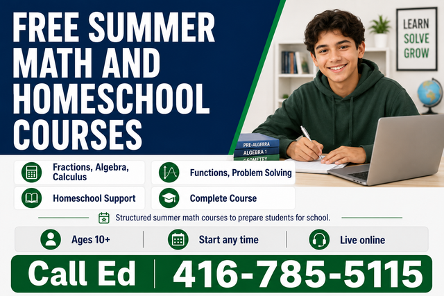 Free Summer Math and Home school Classes for Students505373102724229120