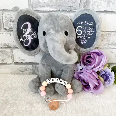 Baby Birth Stat Elephant Keepsake , View more