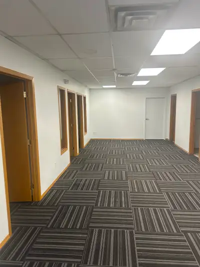 2 large private rooms in a law office for rent. $800 per room per month. Free parking and utilities,...