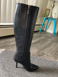 Black Leather Nine West Tall Boots  *Never Worn*