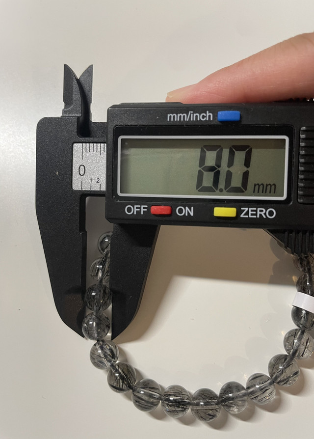 Black Rutilated Quartz Bracelet (8.5 mm and 8mm) in Jewellery & Watches in City of Toronto - Image 4