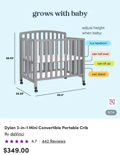 DaVinci Portable Mini Crib, View more