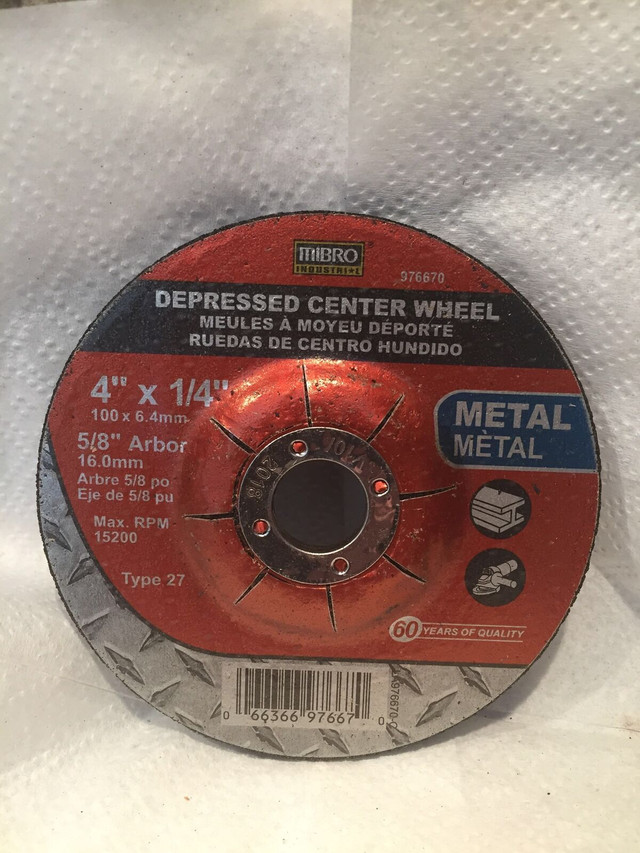 3 x Mibro 4”x1/4”x5/8” Cut-Off Grinding Wheel Metal 976670 in Hobbies & Crafts in Mississauga / Peel Region - Image 2