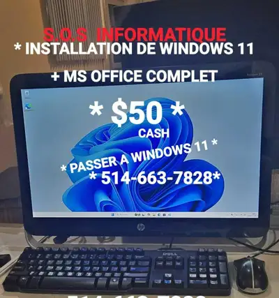INSTALLATION DE WINDOWS 11 + MS OFFICE COMPLET, View more