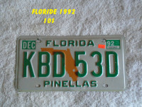 Plaque auto Floride 1992