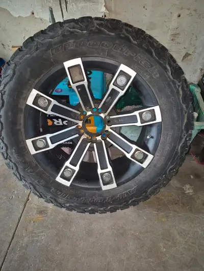 20" metal Mulisha rims tires se of 4 ...dont have much for tread more than enough for a safety but o...