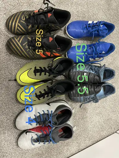 Kids soccer shoes and shin pads , View more