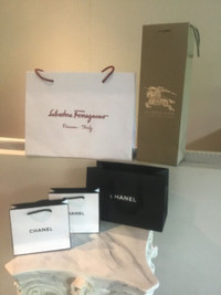 DESIGNER SHOPPING BAGS !!! Chanel - Burberry - Ferragamo