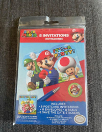 Mario Party Invites (8) and Bags (5)