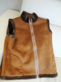 Ladies Lovely Warm Brown Faux Suede Vest - Size XL