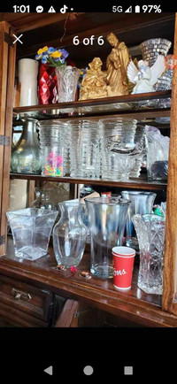 Like new solid wood, large china cabinet