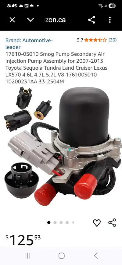 This is a secondary air injection smog pump assembly, part number 17610-0S010, compatible with sever...