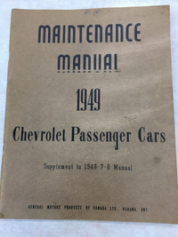 1949 Chevrolet Maintenance Manual