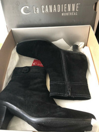 La Canadienne BLACK Suede Leather Ankle Boots - Made in Canada