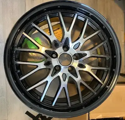 * König Lace Gloss Black / Machined Face 18x8", ET45, CB71.5. 5on100mm fitments include, Subaru, Aud...