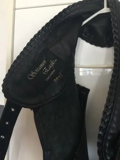 Chap noir en vrai cuir femme Screaming Eagle, View more