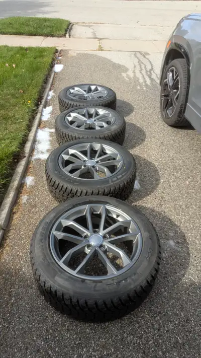Antares Grip 60 Tires complete with alloy rims. Ran for 4 weeks last winter. Maybe 1500 kilometers....