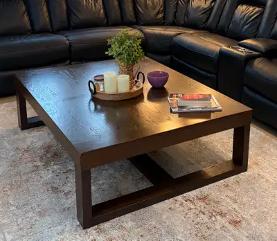Watson 56" Contemporary Cocktail Table - Dark Brown Wood, View more