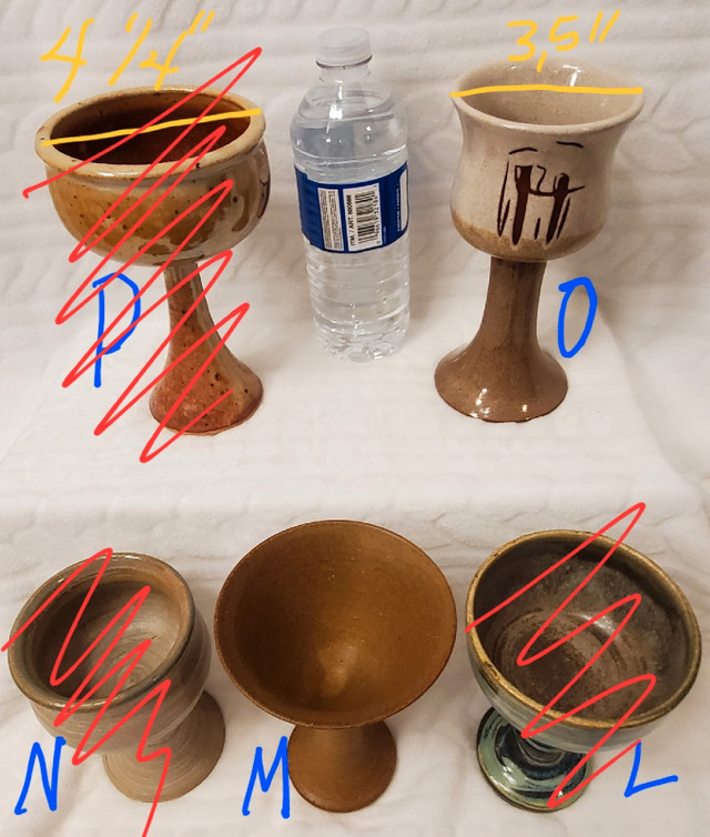 Beautiful Pottery and/or Stone Glasses, $5 each glass in Other in Ottawa