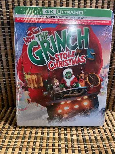 Dr. Seuss' How the Grinch Stole Christmas 4K Steelbook (2-Disc UHD/Blu-ray)Jim Carrey Shipping Only...