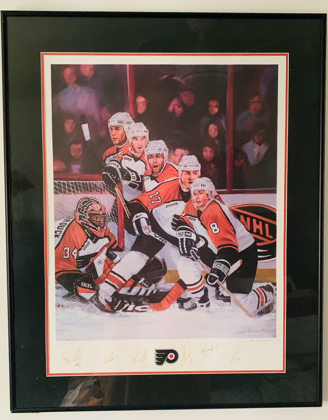 Philadelphia Flyers 5 Legends.  Large Autographed Print.   in Arts & Collectibles in Charlottetown