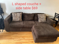 Couch with side table