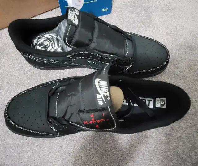 Travis Scott  Air Jordan 1 Low Black Phantom Sz 12 New in Men's Shoes in Markham / York Region - Image 7