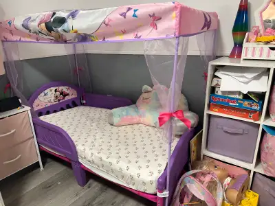 Toddler Bed with Canopy with mattress, View more