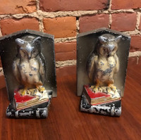 Antique Florentine Ware  owl bookends