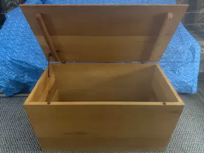 Wooden table chest - $100 - good condition, View more