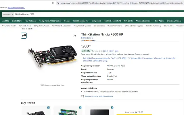 TNVIDIA Quadro P600 - Professional Graphics Card in Desktop Computers in Kawartha Lakes - Image 4