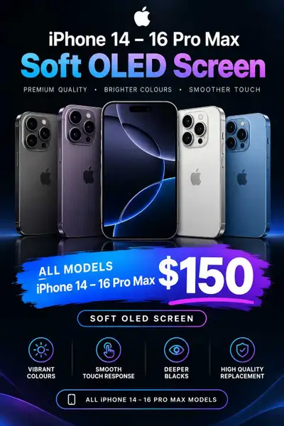 iphone 14 to 16 pro max Screen $150, View more