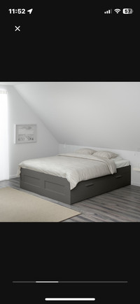 IKEA queen bed with mattress support