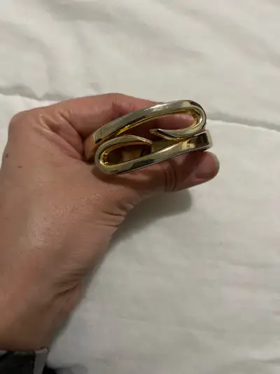 Vtg 80's Clamper Bracelet Gold Tone Statement, View more