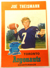 1971 CFL Football Joe Thiesmann Rookie Card