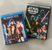 Coffrets DVD Star Wars (IV,V,VI) & Blu-ray Resident Evil (x4)