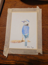 Blue jay watercolor card