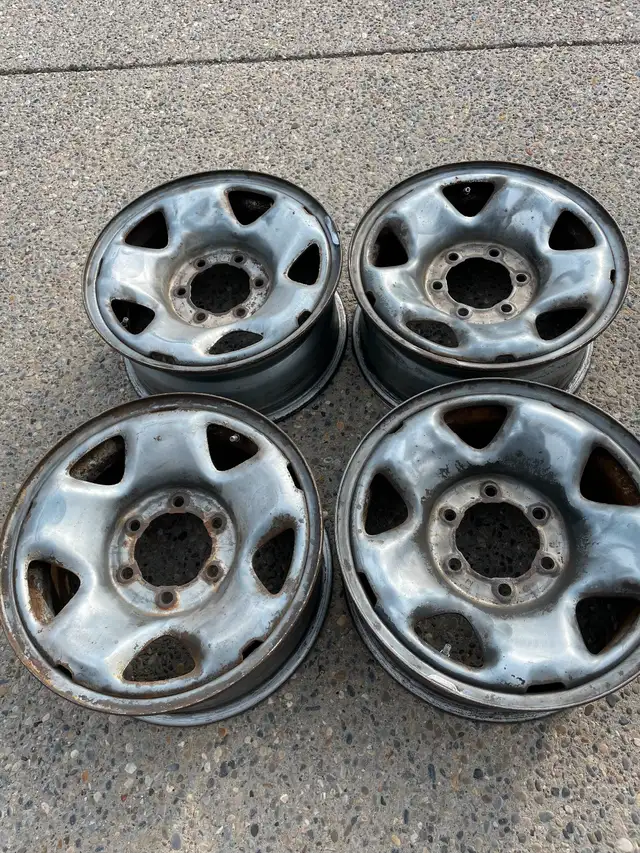 16” Steel Rims off Toyota Tacoma (2nd Generation) in Tires & Rims in Calgary - Image 2