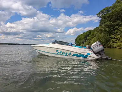 1992 Larson Senza 170 with a 1995 Mariner 125 HP 4 cylinder two stroke (2+2) Brand new 6 jaw lower e...